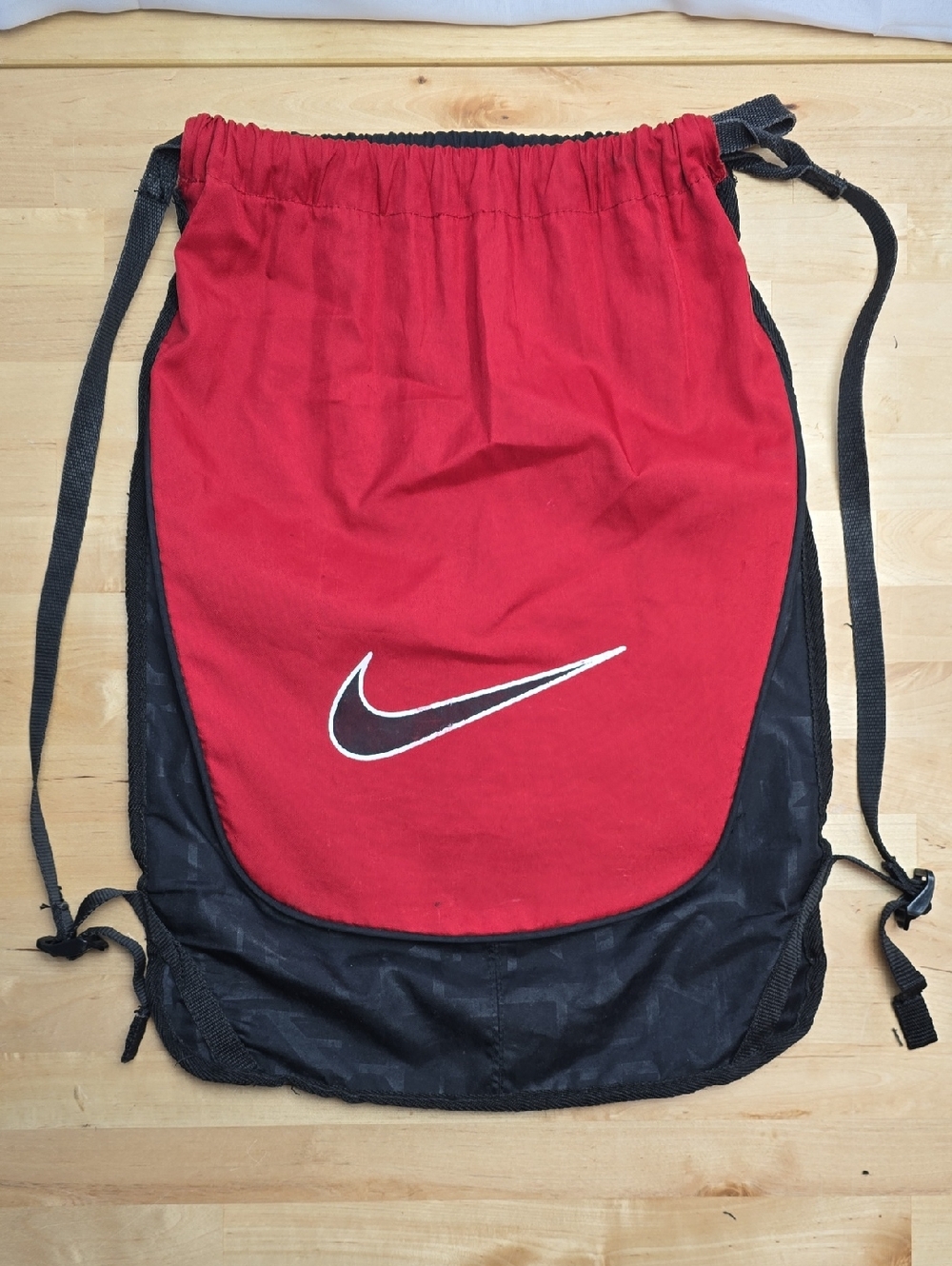 Nike Red and Black Swoosh Drawstring Bag Backpack